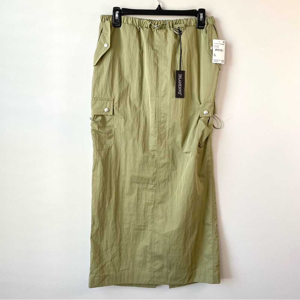 Blanknyc Cargo Utility Maxi Skirt Green 26